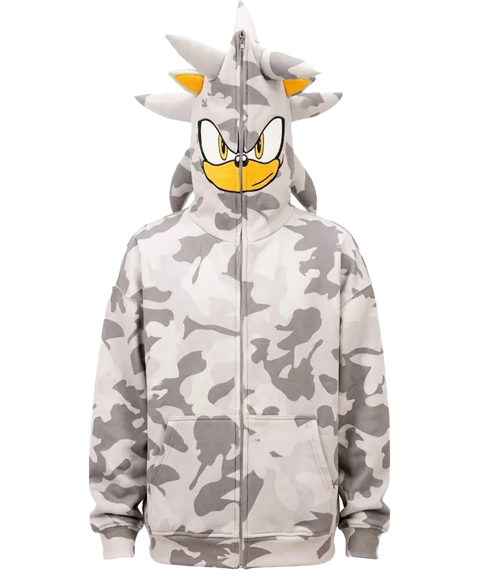 35th anniversary of Sonic x NEPTUN x Sonic the Hedgehog 2026 Hooded Zip-up Jacket Grey Front