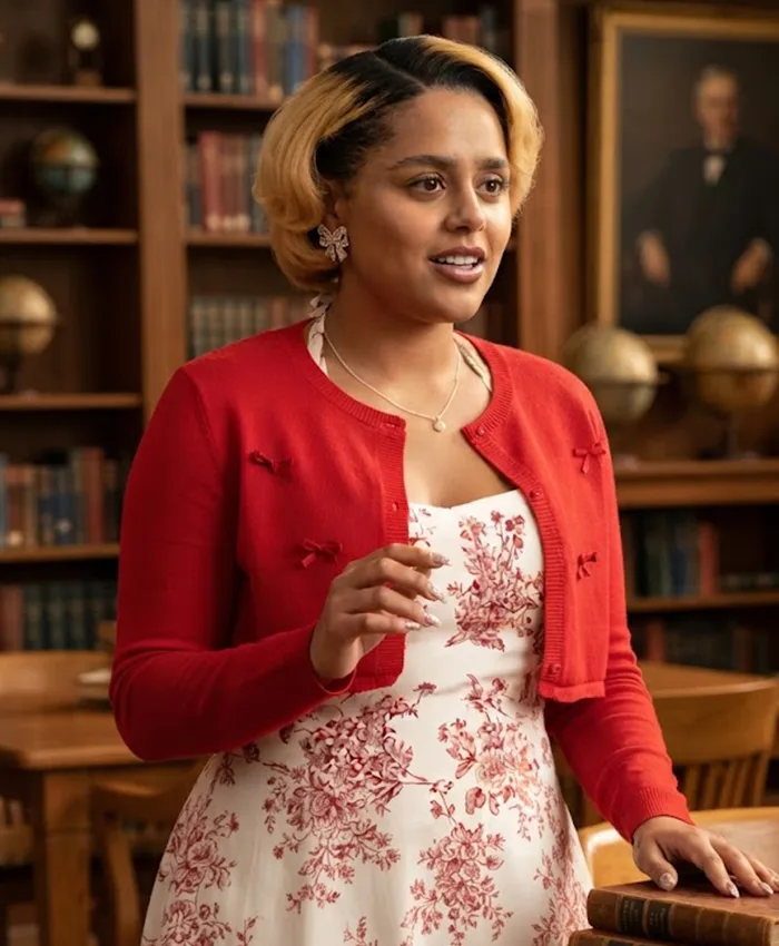 A Different World S01 Hazel Henry Red Bow Cardigan