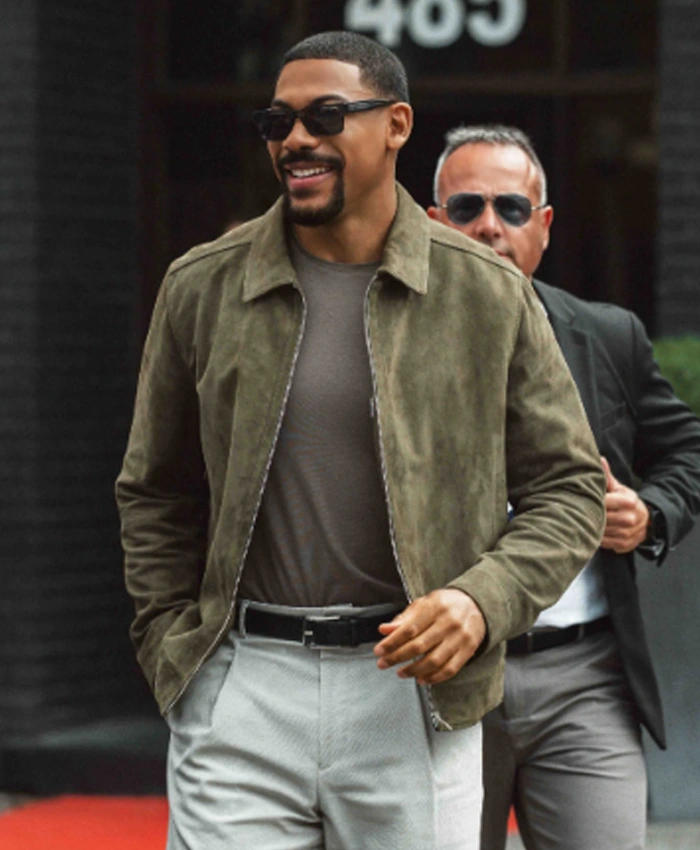 Aaron Pierre TIFF 2026 Green Suede Jacket