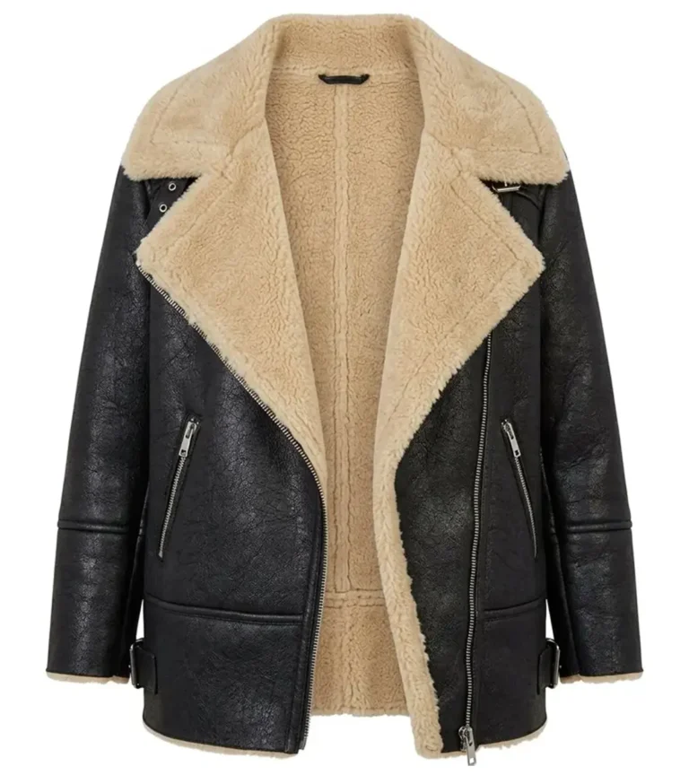 Abbie Hern TV Series Ted Lasso 2026 Gemma Jay Black Shearling Leather Jacket