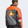 Adidas Originals X Pokémon 8 Ball Charizard Bomber Leather Jacket Back View
