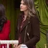 Alex Movie Love Finds You 2026 Aimee Teegarden Brown Suede Leather Biker Jacket