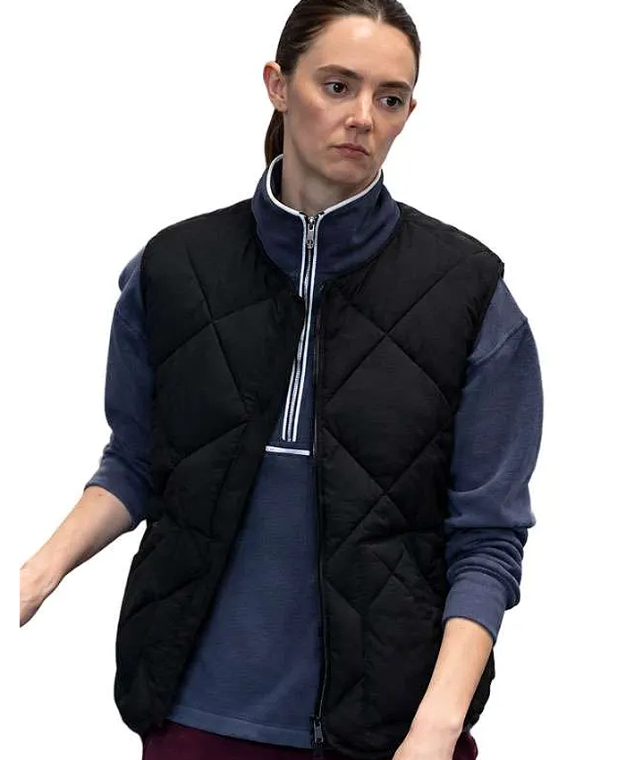 Alice Chilton TV Series Ted Lasso S04 Tanya Reynolds Black Quilted Puffer Vest Front