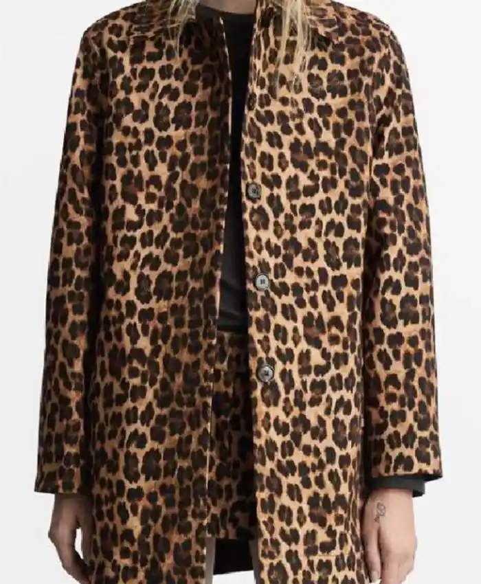 Alix Earle TV Series Earle Meets World 2026 Brown Leopard Print Coat