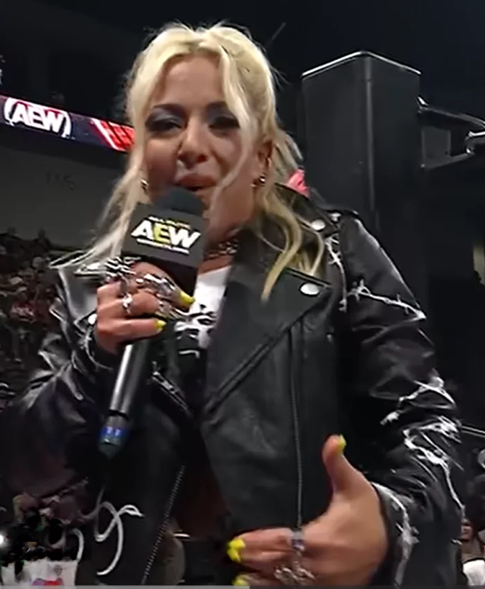 All Elite Wrestling Dynamite Live 2026 Mercedes Varnado Black Leather Jacket On Sale