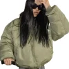 Amelia Gray New York Fashion Week Show 2026 Green Satin Bomber Jacket Front