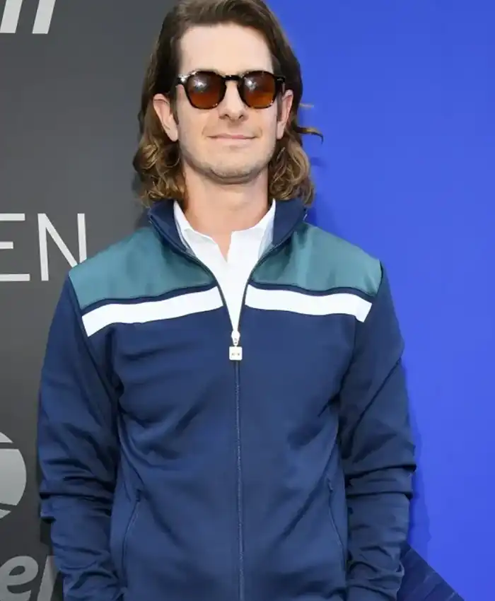 Andrew Garfield US Open 2026 Navy Blue Track Jacket