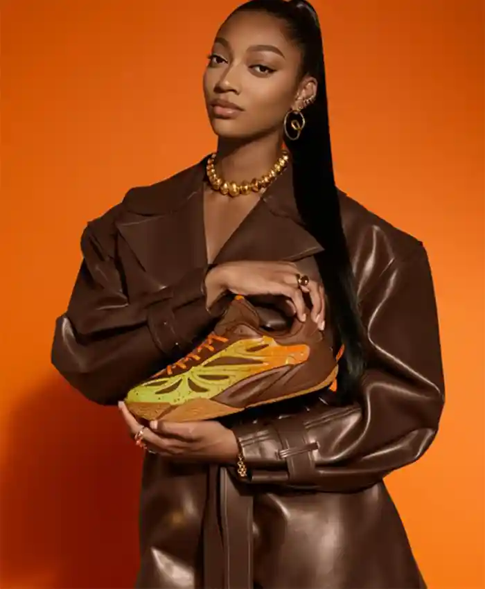Angel Reese Chocolate Brown Leather Trench Coat