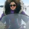 Anna Lambe TV Series North Of North 2026 Purple Hooded Parka Coat Front
