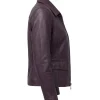 Tracy Spiridakos Anna Pigeon burgundy leather jacket