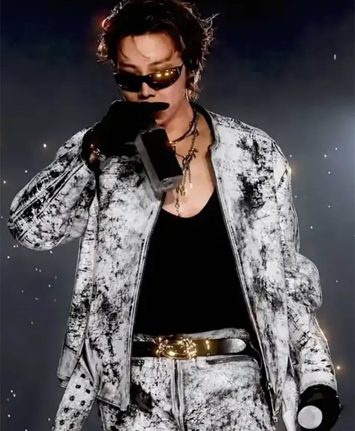BTS ARIRANG World Tour Chicago J-Hope Distressed and Textured Leather Jacket