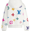 BTS Jungkook Louis Vuitton Monogram Mink Fur Zip Up Hooded Jacket Back View