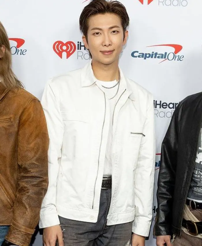 BTS Kim Namjoon RM Las Vegas iHeartRadio Music Festival 2026 White Cotton Jacket Front