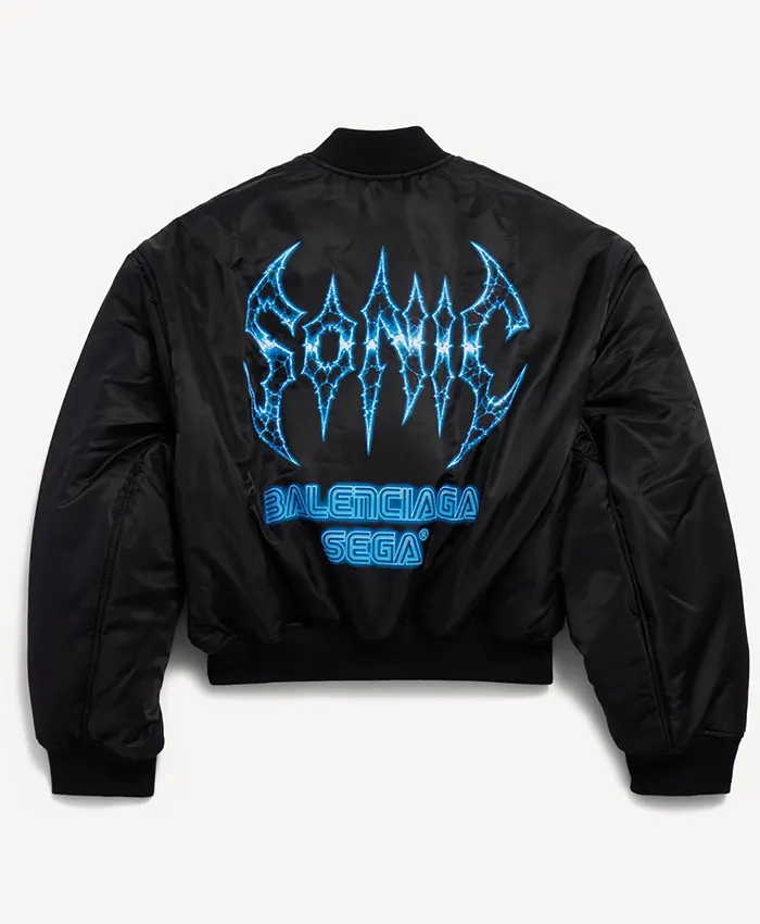 Balenciaga x SEGA Sonic the Hedgehog Black Bomber Jacket - Oskar