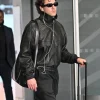 Belmont Cameli Paris Fashion Week 2026 Black Leather Jacket