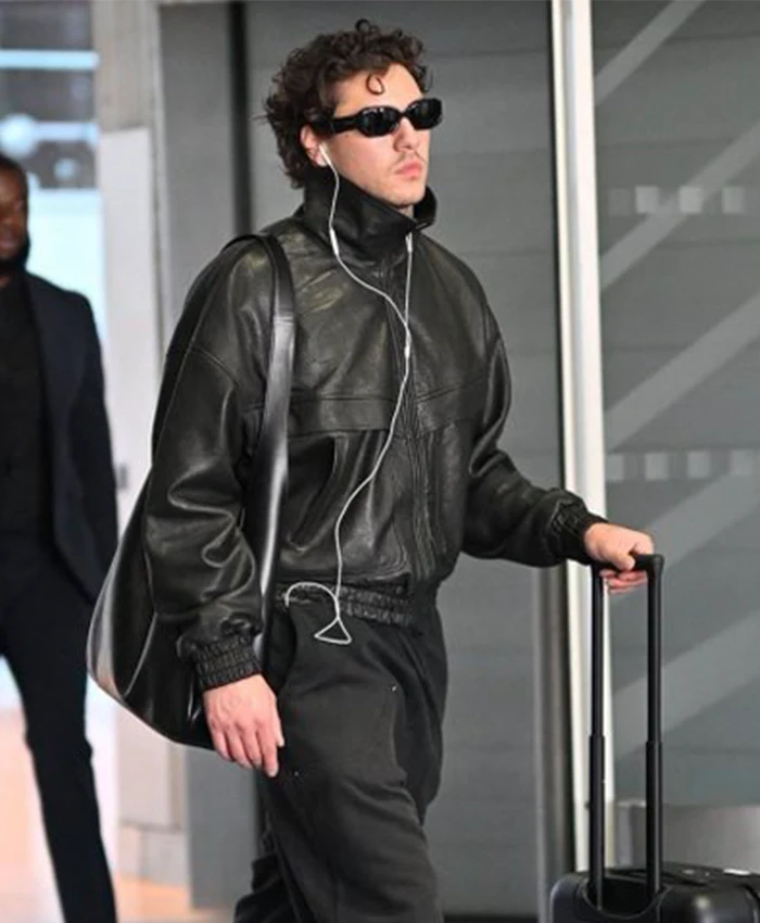 Belmont Cameli Paris Fashion Week 2026 Black Leather Jacket