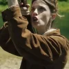 Benedetta Porcaroli TV Series The Gentlemen 2026 Brown Suede Leather Jacket