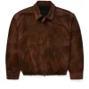Benedetta Porcaroli TV Series The Gentlemen 2026 Brown Suede Leather Jacket Front