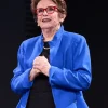 Billie Jean King US Open Event 2026 Blue Wool Jacket Front View