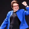 Billie Jean King US Open Event 2026 Blue Wool Jacket On Sale