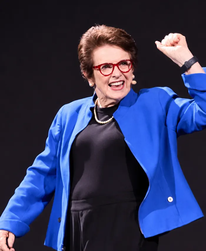 Billie Jean King US Open Event 2026 Blue Wool Jacket On Sale