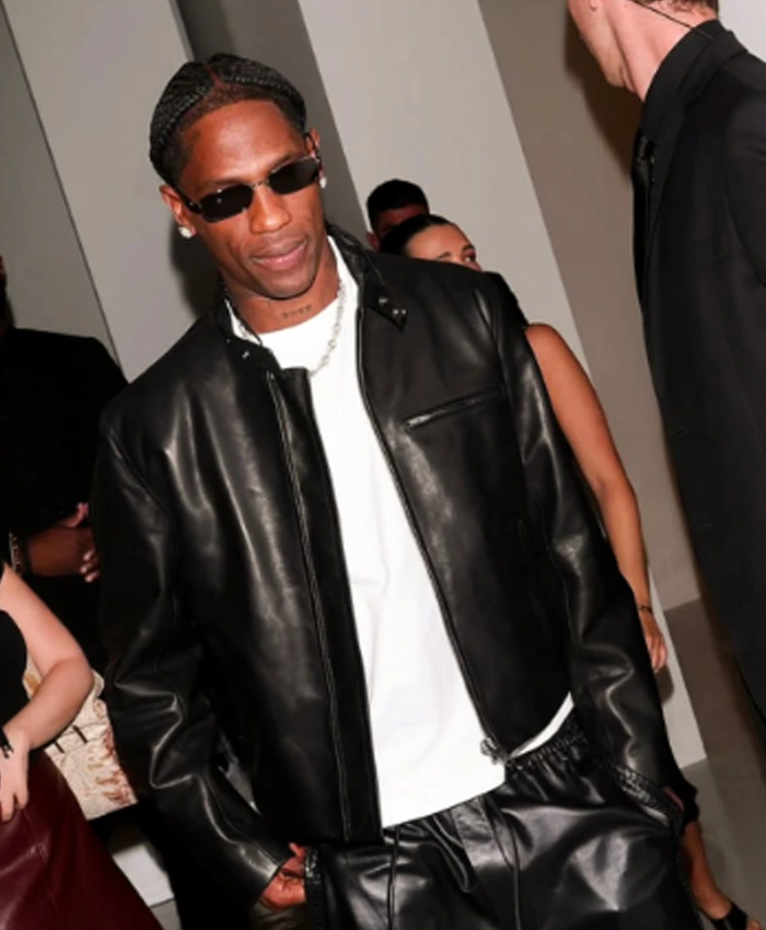 Bottega Veneta SS27 Travis Scott Black Cafe Racer Leather Jacket Shop now