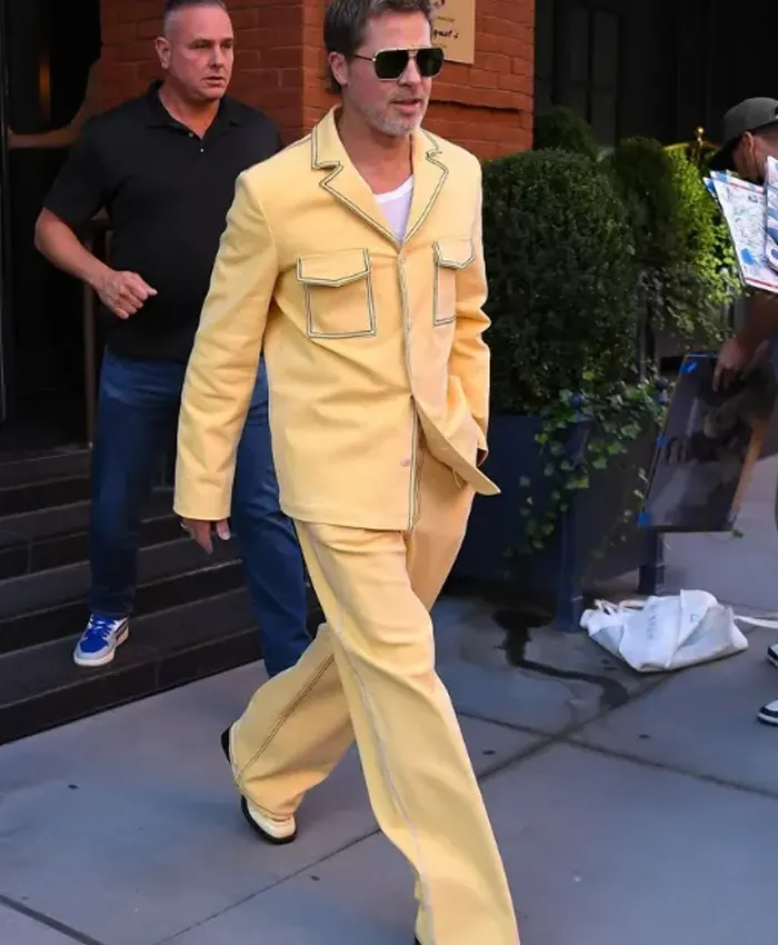 Brad Pitt Vintage Yellow Cotton Suit