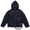 Bradley Barcola Kenzo L-Elevated Crochet Embellished Full Zip Hooded Jacket
