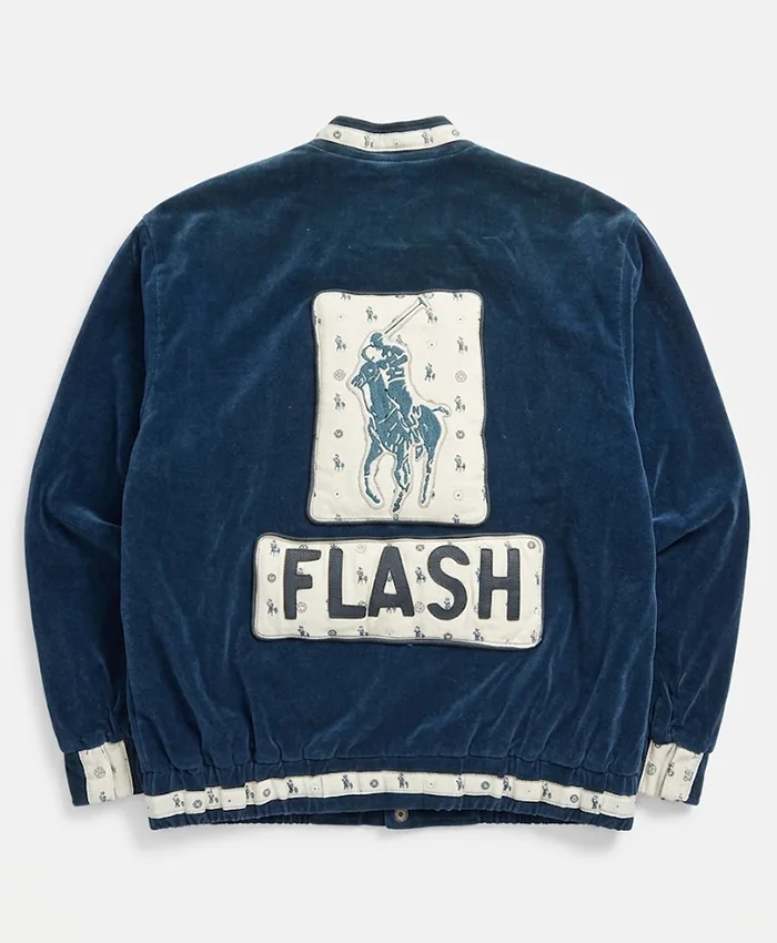 Buy 1980's Dapper Dan Polo Navy Blue Velvet Bomber Jacket
