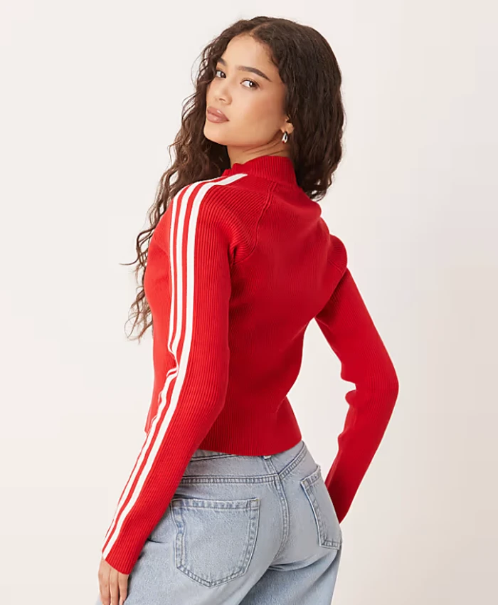 Buy Adidas Adicolor 3-Stripes Premium Red Slim Knit Track Jacket On Sale