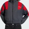Buy Adidas x Blocked Washed Grey and Red Zip-up Track Jacket On Sale