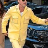 Buy Brad Pitt 1970s Leisure Vinatge Yellow Cotton Suit On Sale