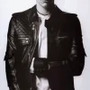 Buy Dior Homme SS07 “We Look Good Together” Diamond Black Leather Jacket For Sale