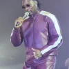 Buy God We Trust Tour 2026 Asake Purple Leather Biker Jacket On Sale