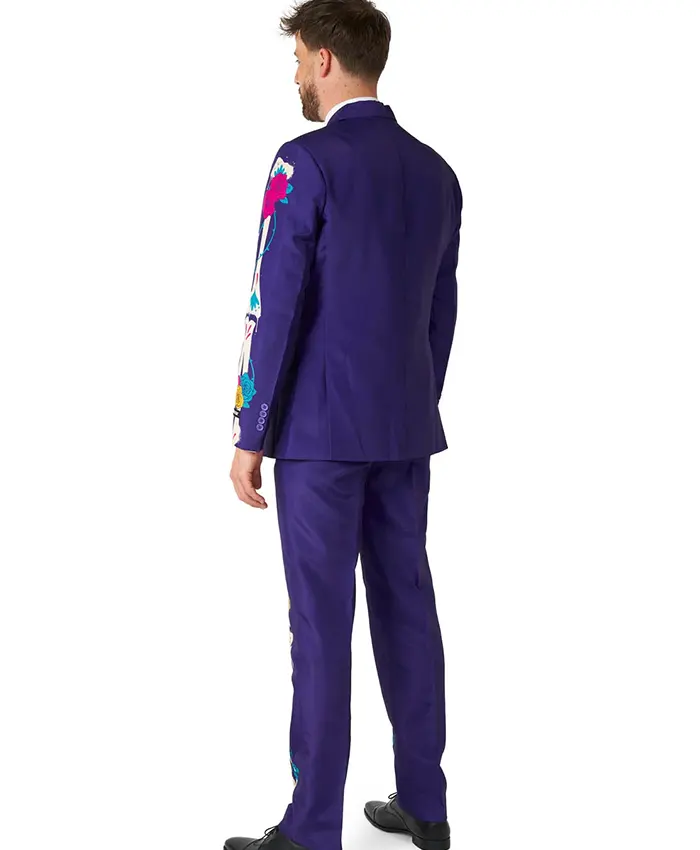 Buy Halloween x Sugar Skull Purple Suit For Men and Women Back View