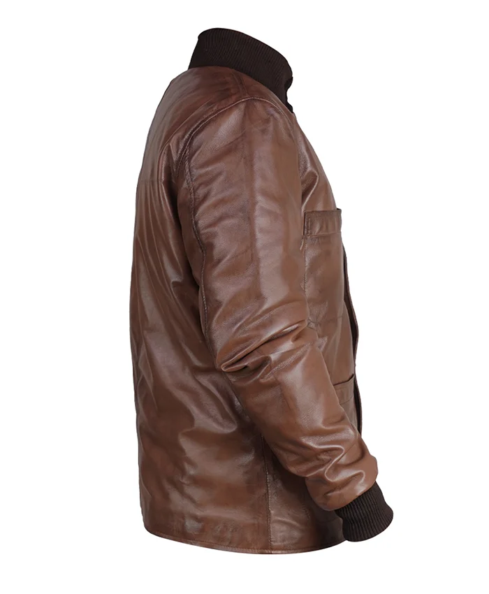 Buy Harry Da Souza TV Series Mobland Tom Hardy Brown Leather Jacket