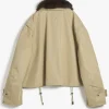 Buy Jisoo Tommy Hilfiger Beige Cotton Jacket With Fur Collar On Sale Back