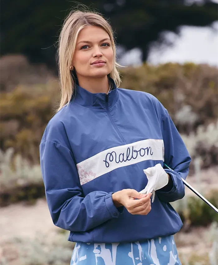 Buy Julika Grosspietsch Crosscourt Blossom Malbon Blue Windbreaker Jacket Front