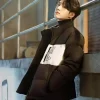 Buy Jungkook BTS Black and White FILA Puffer Jacket On Sale