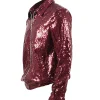 Buy Jungkook Red Sequin Jacket For Men and Women Side View