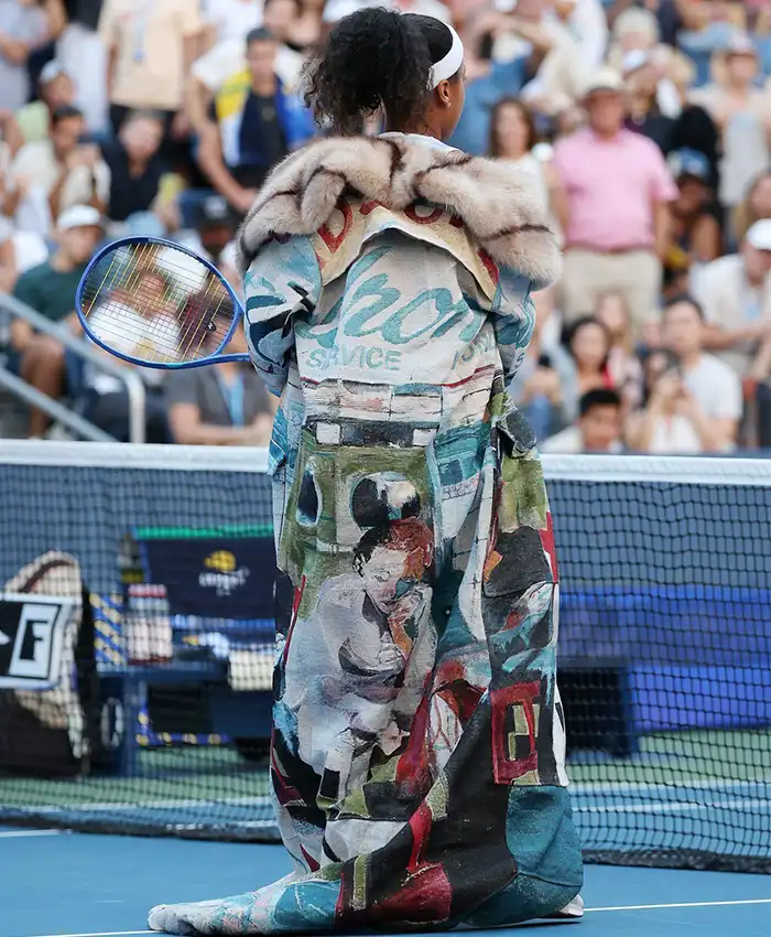 Buy Kid Super US Open 2026 Naomi Osaka Custom Oversized Fur Collar Colorful Painted Coat Back View