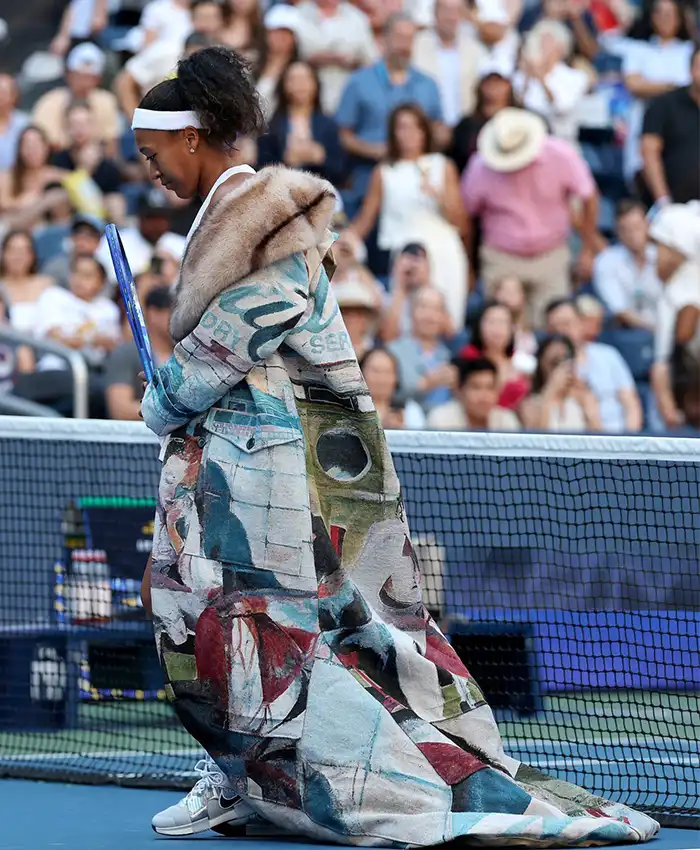 Buy Kid Super US Open 2026 Naomi Osaka Custom Oversized Fur Collar Colorful Painted Coat Side View