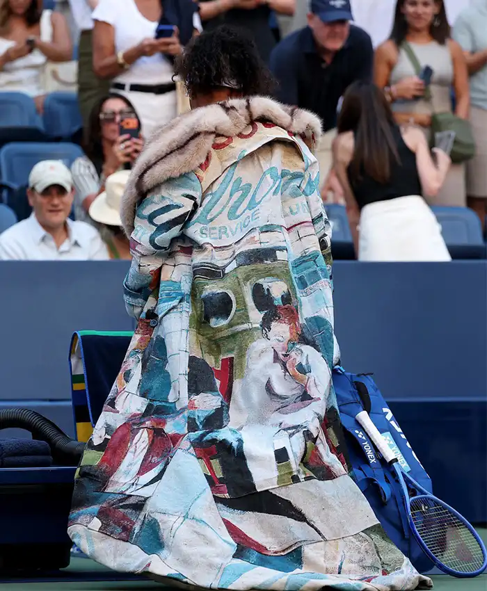 Buy Kid Super US Open 2026 Naomi Osaka Custom Oversized Fur Collar Colorful Painted Coat