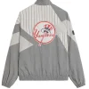 Buy Kith x NY Yankees Grey Pinstripe Lightweight Zip-Up Jacket