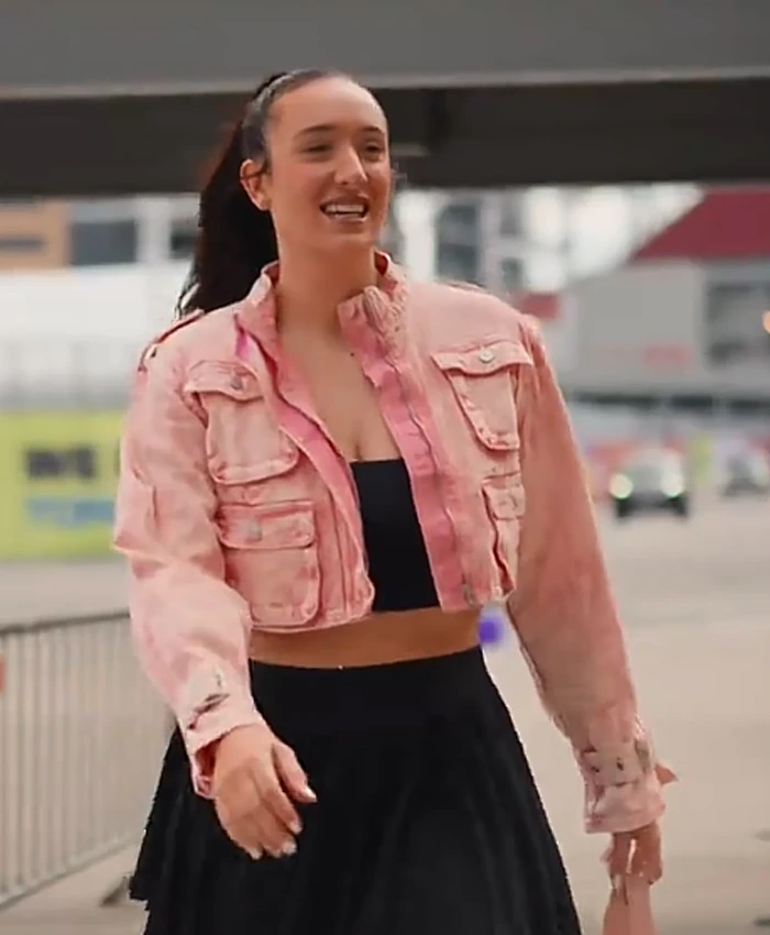 Buy Marina Mabrey Pink Fashion Nova Cropped Cargo Jacket