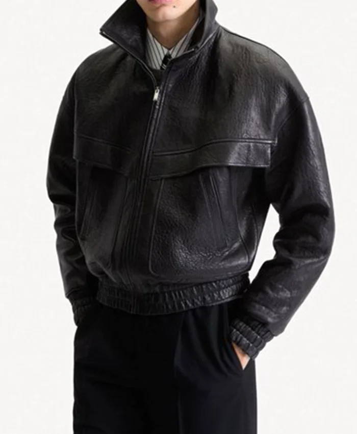 Buy Martin Saint Laurent Bubbled Lambskin Leather Jacket For Men and Women