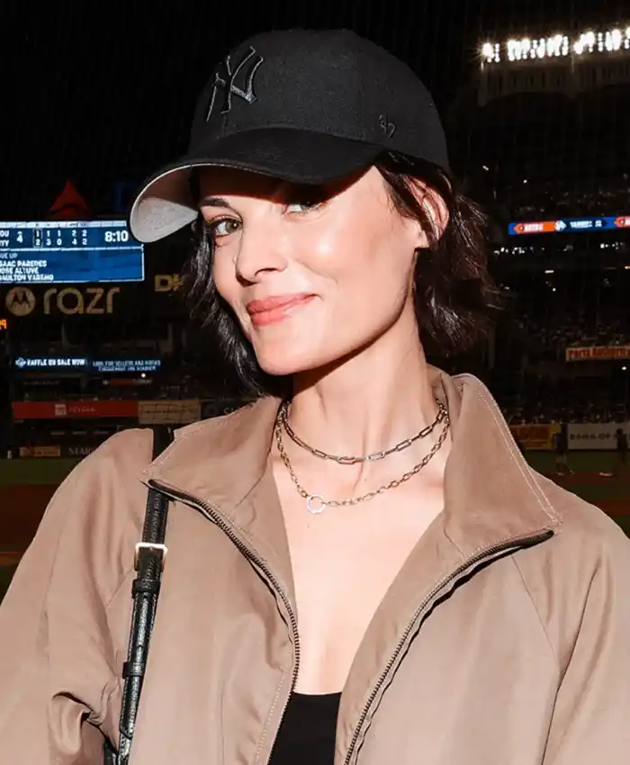 Buy New York Yankees Stadium Jaimie Alexander Beige Jacket Front
