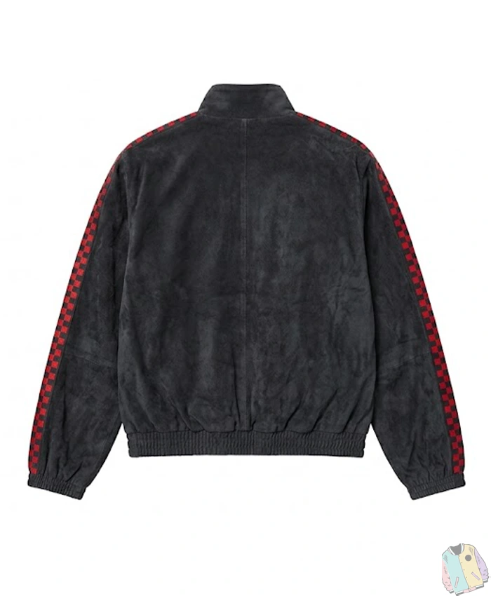 Buy Shadow The Hedgehog Black Suede Bomber Jacket For Men and Women Back
