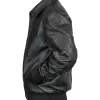 Buy Spider Man Black Real Leather Bomber Jacket for Men and Women Side View