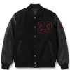 Buy Syn Zhuang x Jordan Design Studio Black Wool with Leather Sleeves Varsity Jacket